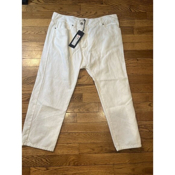 NWT NILI LOTAN Bias Linen/Cotton Pants in White Size 10 3NL135 MSRP $375